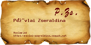Pávlai Zseraldina névjegykártya